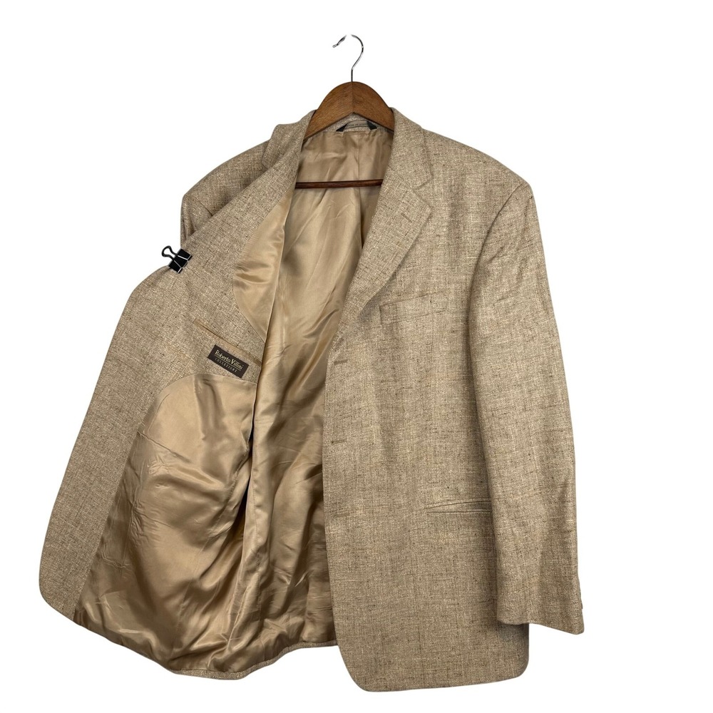 Roberto Villini Mens Silk Wool Cashmere Sport Coat 44 Old Money‎ Italian Fabric